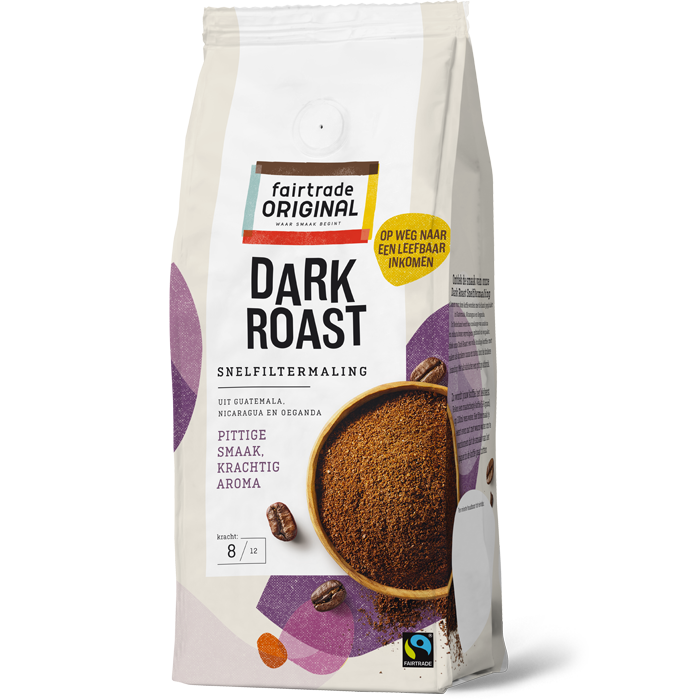 Fairtrade Original Koffie Dark Roast Snelfiltermaling